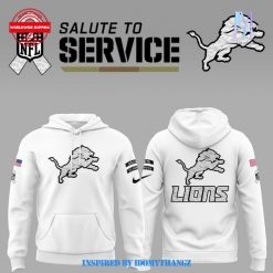 Detroit Lions 2024 Salute to Service White Hoodie