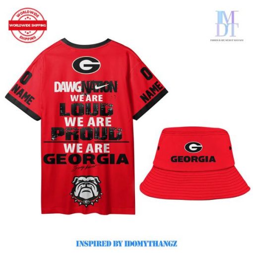 Georgia Bulldogs Dawg Nation Oversize Shirt With Bucket Hat