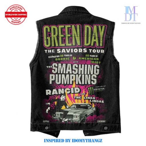 Greenday The Saviors Tour Sleeveless Denim Jacket