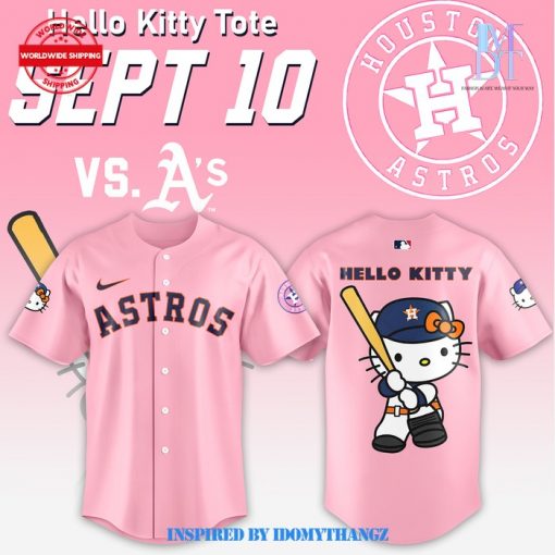 Houston Astros Hello Kitty 50th Anniversary Pink Baseball Jersey