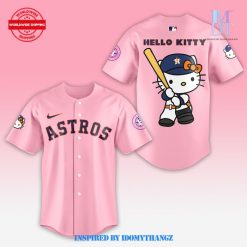 Houston Astros Hello Kitty 50th Anniversary Pink Baseball Jersey