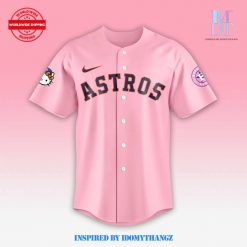 Houston Astros Hello Kitty 50th Anniversary Pink Baseball Jersey