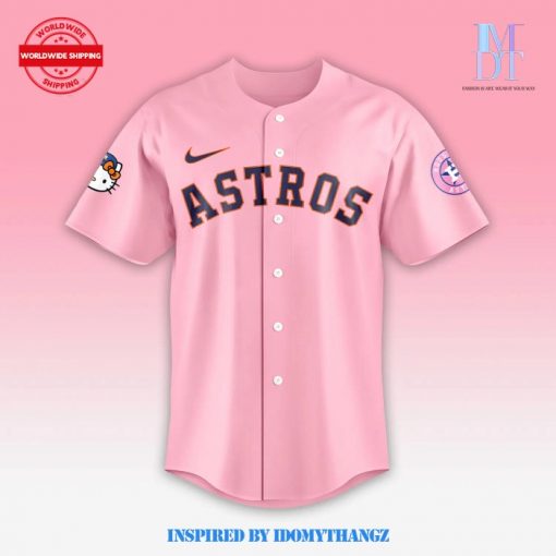 Houston Astros Hello Kitty 50th Anniversary Pink Baseball Jersey