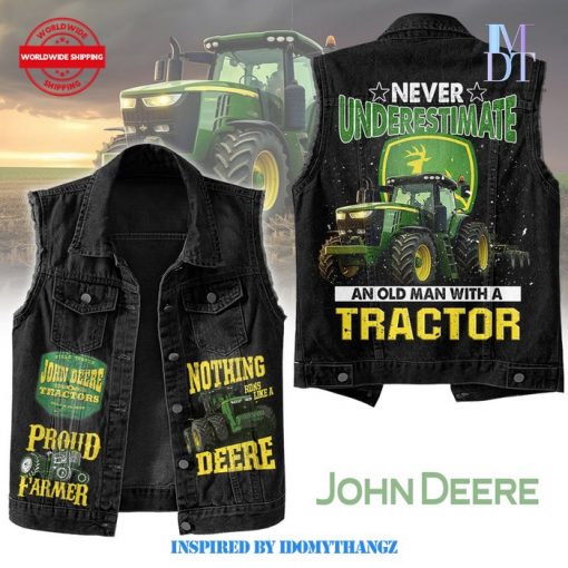 John Deere Proud Farmer Sleeveless Denim Jacket