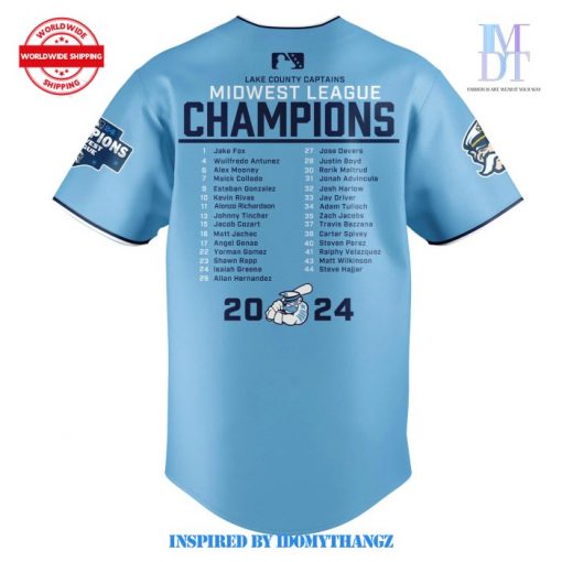 Lake County Captains 2024 Midwest League Champions Baseball Jersey