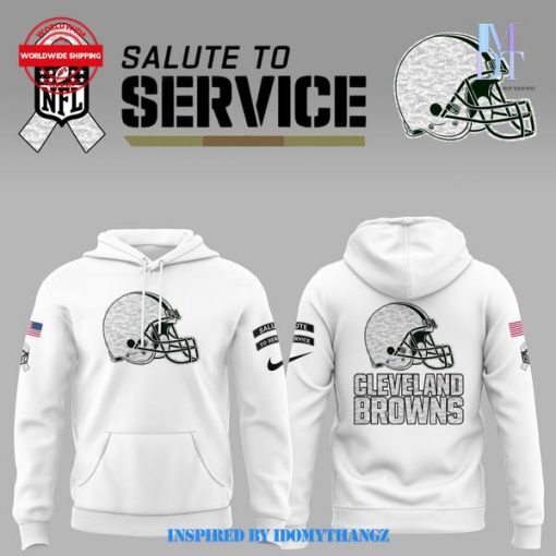 Limited Edition Cleveland Browns Salute to Service White Hoodie