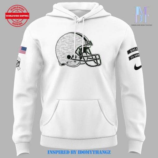 Limited Edition Cleveland Browns Salute to Service White Hoodie