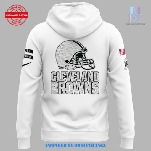 Limited Edition Cleveland Browns Salute to Service White Hoodie