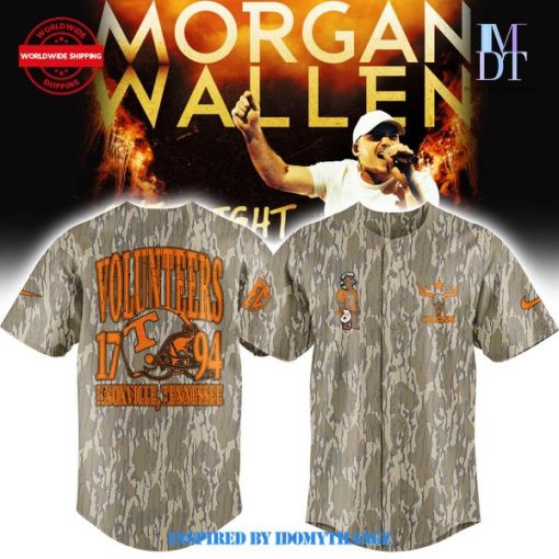 Limited Edition Tennessee x Morgan Wallen Baseball Jersey Camo