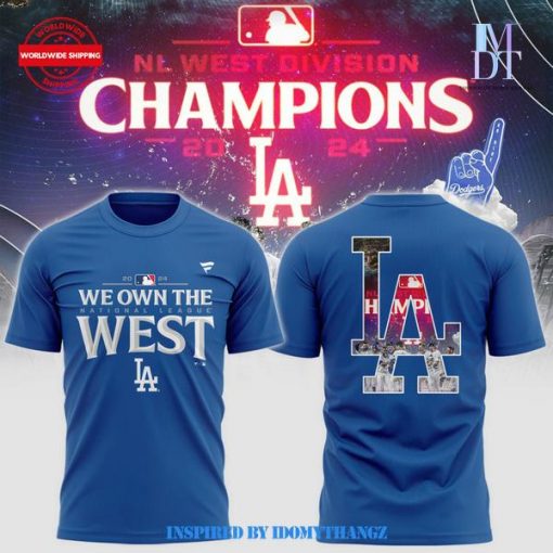 Los Angeles Dodgers Fanatics Royal NL West Division Champions 2024 Shirt