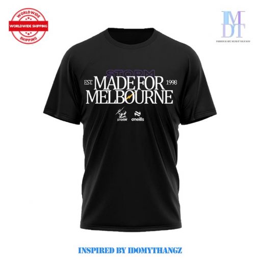 Melbourne Storm 2024 Made For Melbourne Black Shirt