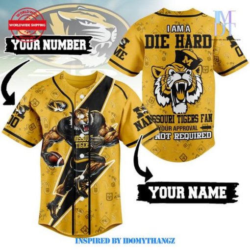 Missouri Tigers I Am A Die Hard Baseball Jersey