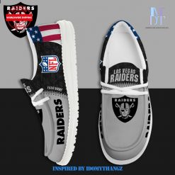 NFL Las Vegas Raiders Limited Edition Custom Name Hey Dude Shoes