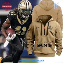 New Orleans Saints 2024 Khaki Half Zip Hoodie