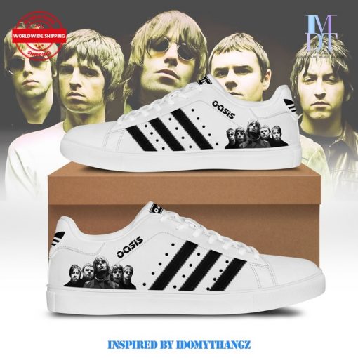 Oasis Band Black And White Stan Smith Shoes