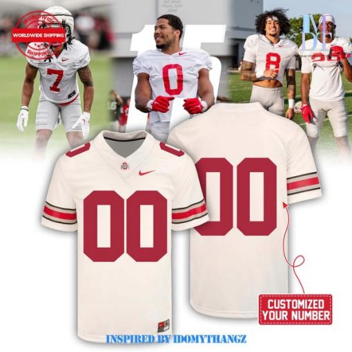 Ohio State Buckeyes Personalized White Game Jersey