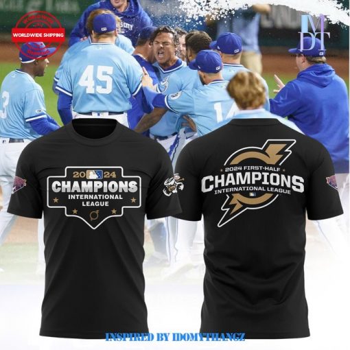 Omaha Storm Chasers International League Championship 2024 Black T-Shirt