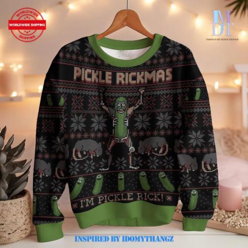 Rick and Morty Pickle Rickmas Sweater