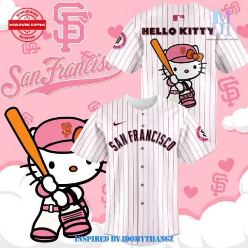 San Francisco Giants x Hello Kitty Stripe Baseball Jersey