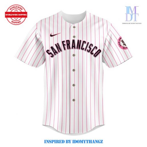 San Francisco Giants x Hello Kitty Stripe Baseball Jersey