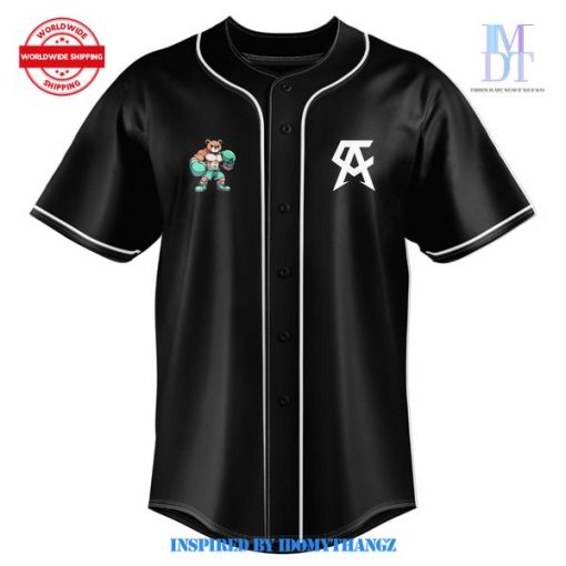 Saul Canelo Alvarez Boxing Bear Black Baseball Jersey