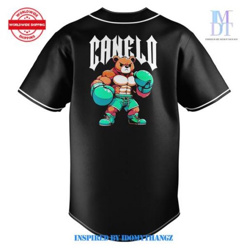 Saul Canelo Alvarez Boxing Bear Black Baseball Jersey