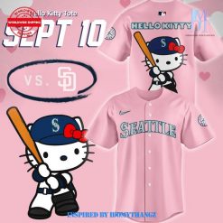 Seattle Mariners x Hello Kitty Night Pink Baseball Jersey