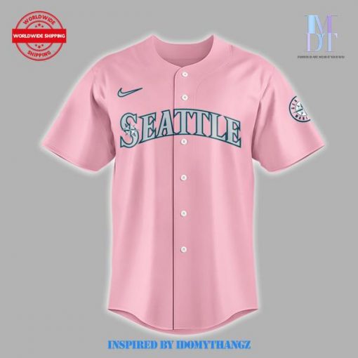 Seattle Mariners x Hello Kitty Night Pink Baseball Jersey