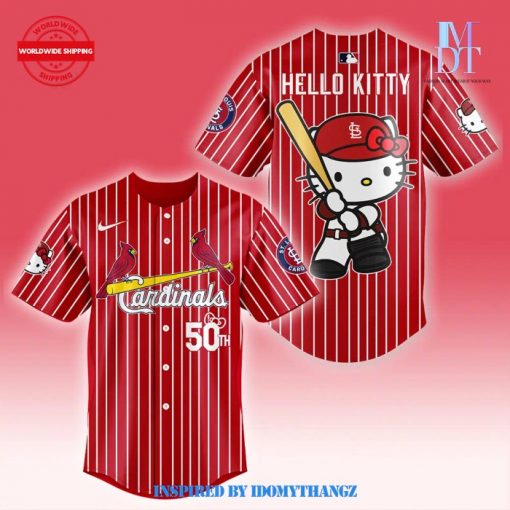 St. Louis Cardinals x Hello Kitty Red Stripe Baseball Jersey