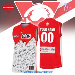 Sydney Swans Squad Signed Basketball Jersey