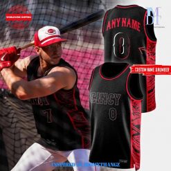 2024 Cincinnati Reds Custom Basketball Jersey