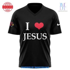 Arizona Cardinals I LOVE JESUS VNeck Shirt