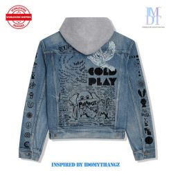 Coldplay Moon Music Hooded Denim Jacket