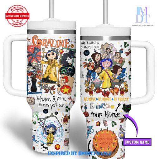 Coraline Welcome Home Halloween 40 Oz Handle Tumbler