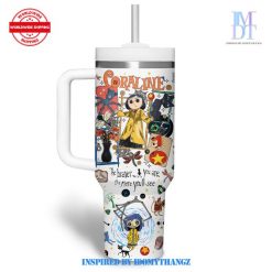 Coraline Welcome Home Halloween 40 Oz Handle Tumbler