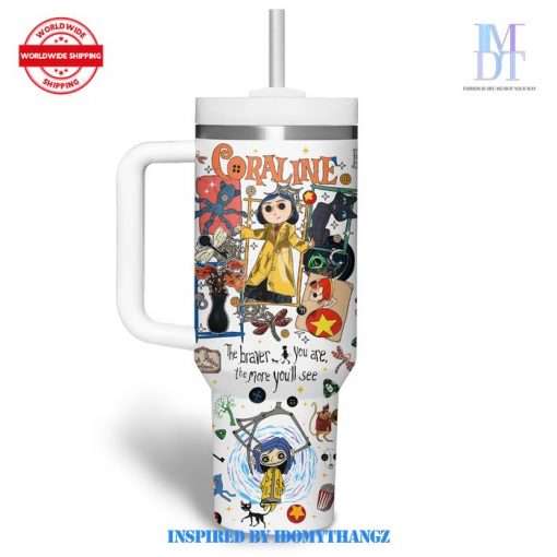 Coraline Welcome Home Halloween 40 Oz Handle Tumbler