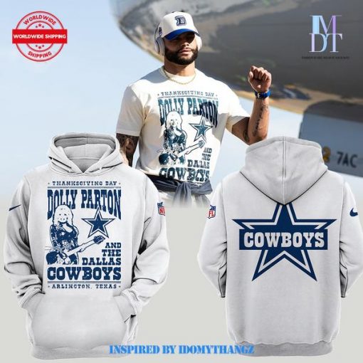 Dallas Cowboys Thanksgiving Day Dolly Parton White Hoodie