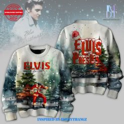 Elvis Presley Blue Christmas Sweater