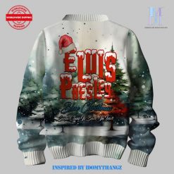 Elvis Presley Blue Christmas Sweater