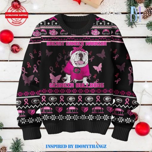 Georgia Bulldogs Breast Cancer Warrior Ugly Sweater