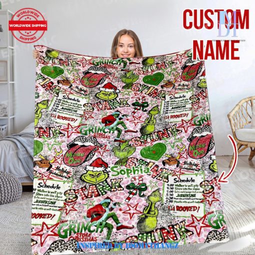 Grinch Stink Stank Stunk Christmas Blanket