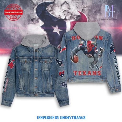 Houston Texans Drawstring Hooded Denim Jacket