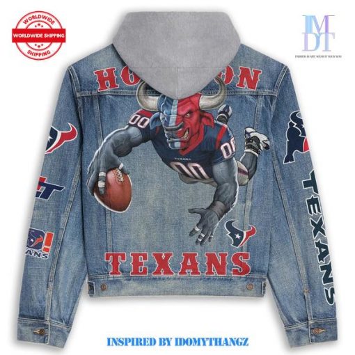 Houston Texans Drawstring Hooded Denim Jacket