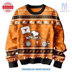 Houston Texans x Snoopy Car Orange Sweater