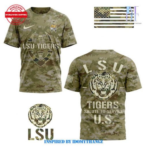 LSU Tigers Salute To Service USA Camo Limited T-Shirt