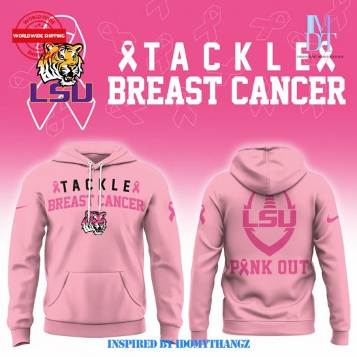 LSU Tigers Tackle Breast Cancer 2024 Pink Hoodie