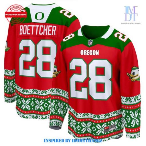 Limited Edition Oregon Ducks Merry Christmas Hockey Jersey