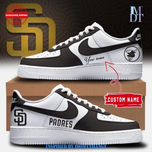 Limited Edition San Diego Padres Custom Name Air Force 1 Sneakers