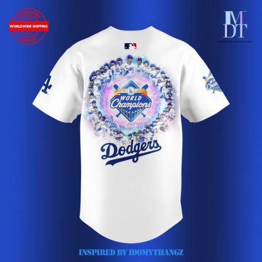 Los Angeles Dodgers 2024 World Series Champions White Jersey