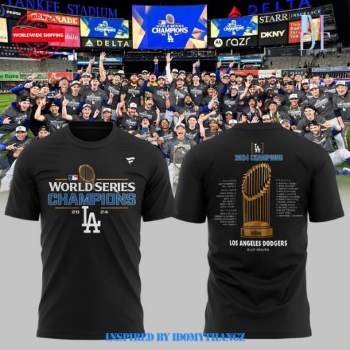 Los Angeles Dodgers World Series Champions 2024 Black Shirt